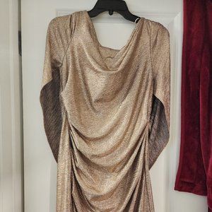 Pink/Rose Gold Metallic Party Dress